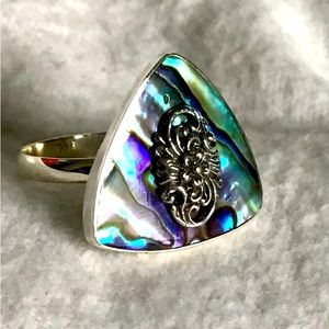 Abalone Shell Ring in Artisan Sterling Silver